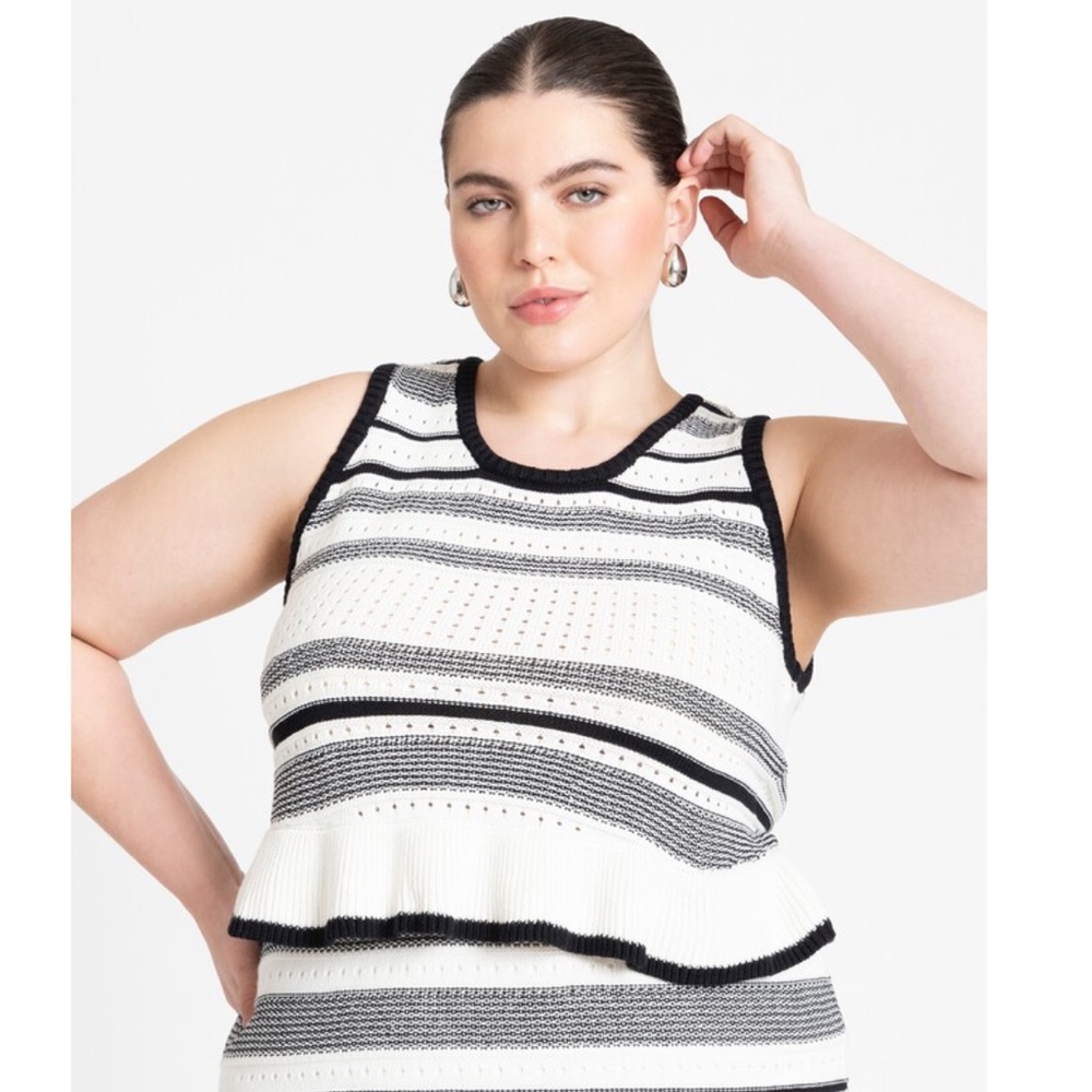 Eloquii Crochet Multi Stitch Crop Top